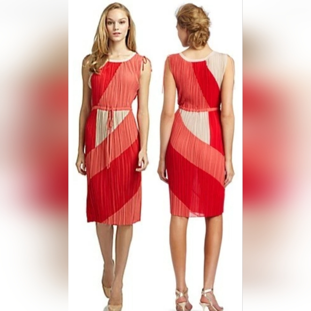BCBGMaxAzria Red and Cream Dress